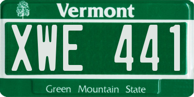 VT license plate XWE441