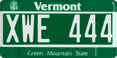 VT license plate XWE444