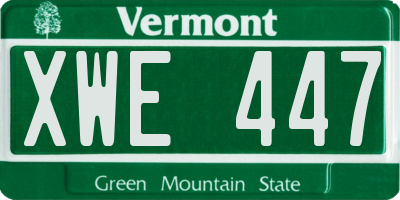 VT license plate XWE447