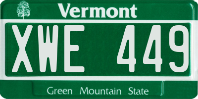 VT license plate XWE449