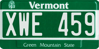 VT license plate XWE459