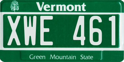 VT license plate XWE461