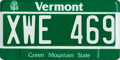 VT license plate XWE469