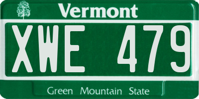 VT license plate XWE479