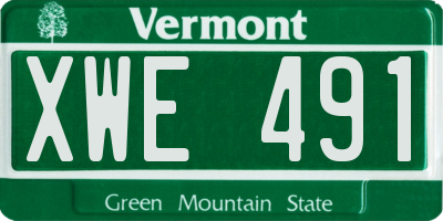 VT license plate XWE491