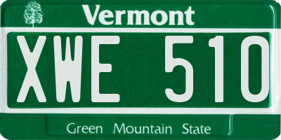 VT license plate XWE510