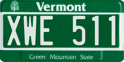 VT license plate XWE511