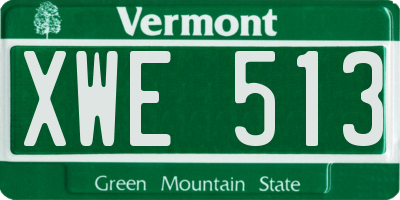 VT license plate XWE513