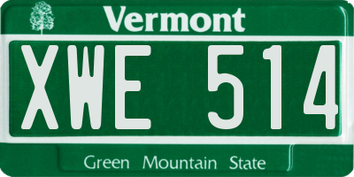 VT license plate XWE514