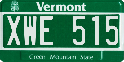 VT license plate XWE515