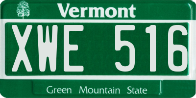 VT license plate XWE516
