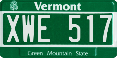 VT license plate XWE517