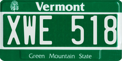 VT license plate XWE518