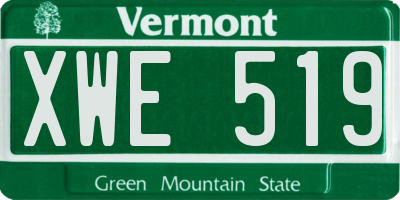 VT license plate XWE519