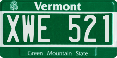VT license plate XWE521