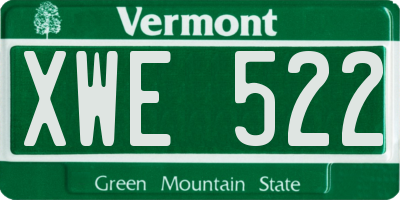 VT license plate XWE522