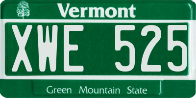 VT license plate XWE525