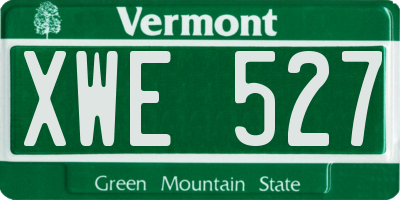 VT license plate XWE527