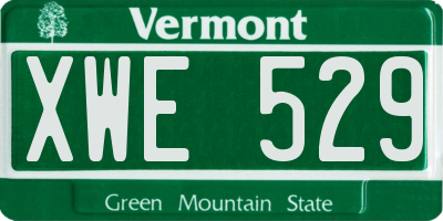 VT license plate XWE529