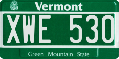 VT license plate XWE530