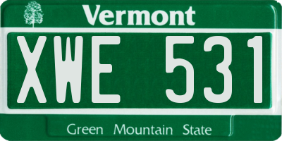 VT license plate XWE531