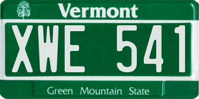 VT license plate XWE541