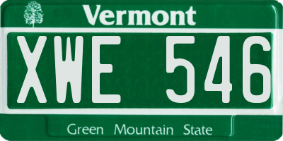 VT license plate XWE546