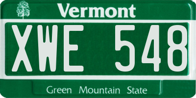 VT license plate XWE548