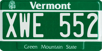 VT license plate XWE552