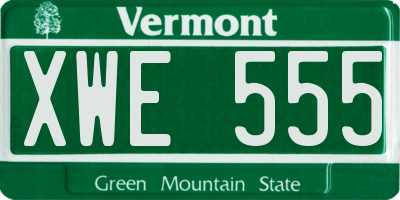 VT license plate XWE555