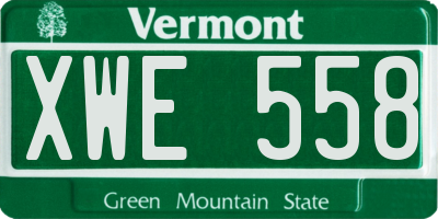 VT license plate XWE558