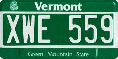 VT license plate XWE559