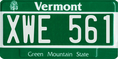 VT license plate XWE561