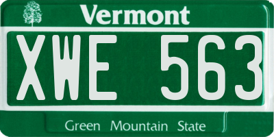 VT license plate XWE563