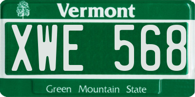 VT license plate XWE568