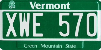 VT license plate XWE570