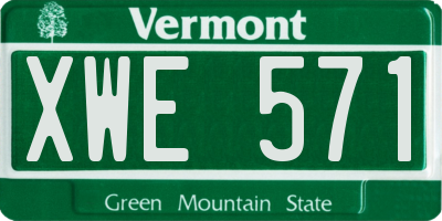 VT license plate XWE571