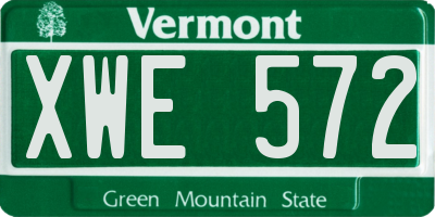 VT license plate XWE572