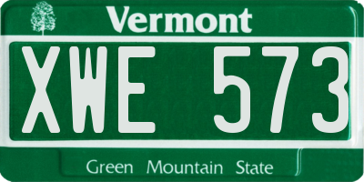 VT license plate XWE573