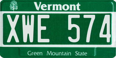 VT license plate XWE574