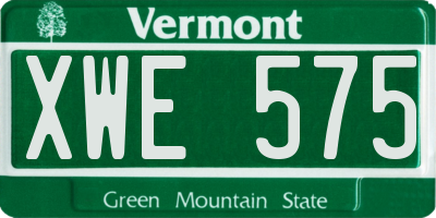 VT license plate XWE575