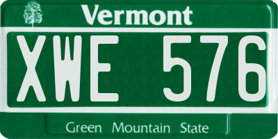 VT license plate XWE576