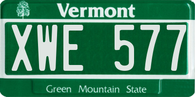 VT license plate XWE577