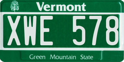 VT license plate XWE578