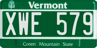 VT license plate XWE579