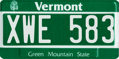 VT license plate XWE583
