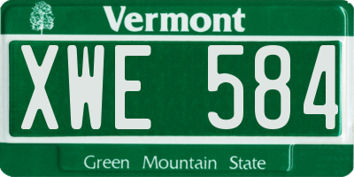 VT license plate XWE584