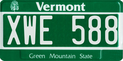 VT license plate XWE588