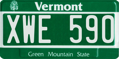 VT license plate XWE590