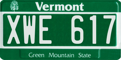 VT license plate XWE617